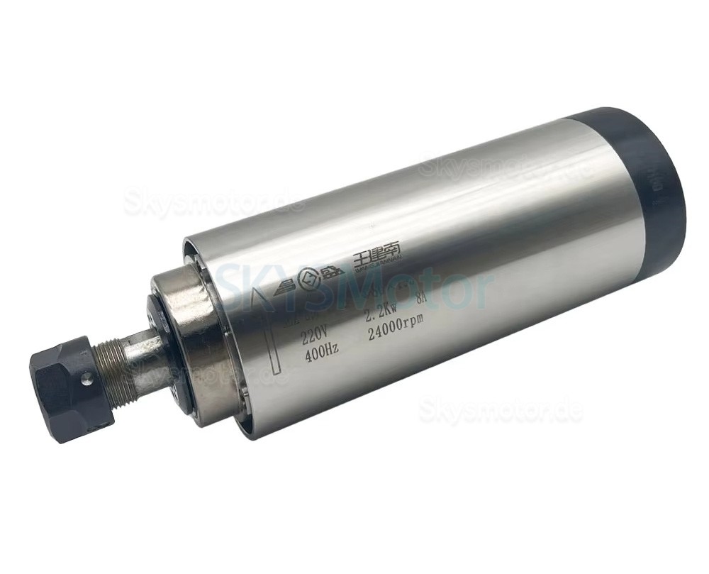 Shinaspindel CNC Luftgek&uuml;hlt GDZ-80F-2.2B 220V/380V 5A 2,2kW 24000U/min ER20 Spannzange 400Hz